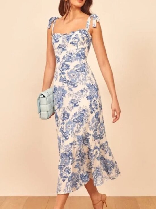 Reformation Dresses & Skirts - ~~NWT~~Reformation Nikita Dress in Olympia Blue Floral Toile
